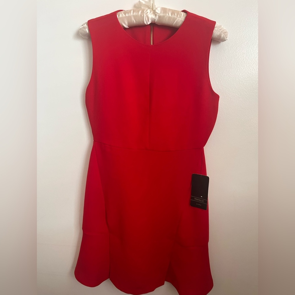 Zara Red Sleeveless Mini Sheath Dress